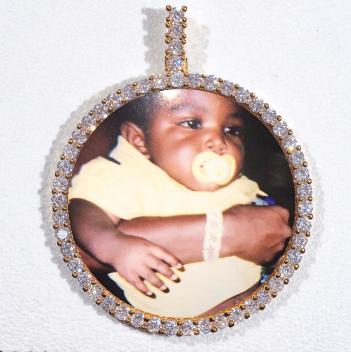 LARGE 3D CIRCLE CUSTOM PICTURE PENDANT