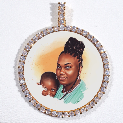 LARGE 3D CIRCLE CUSTOM PICTURE PENDANT