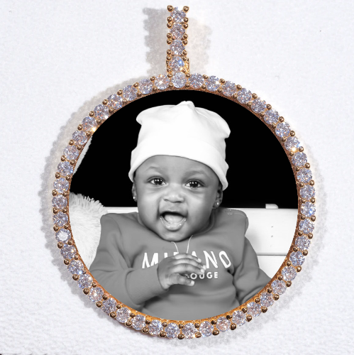 LARGE 3D CIRCLE CUSTOM PICTURE PENDANT