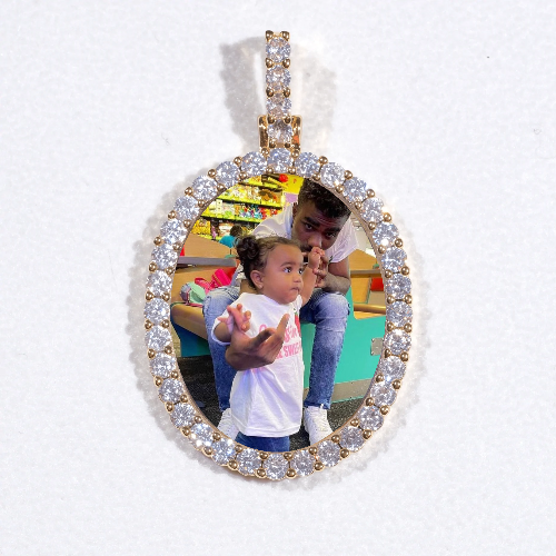 3D Oval Custom Picture Pendant