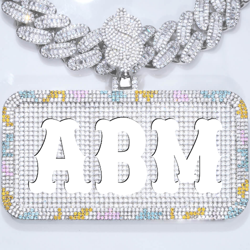 CUSTOM LETTER NECKLACE 3D COLORFUL SQUARE
