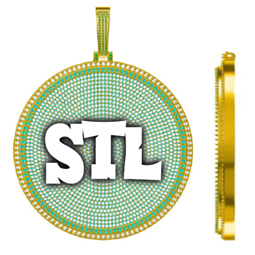 CUSTOM LETTER NECKLACE 3D BIG DISC