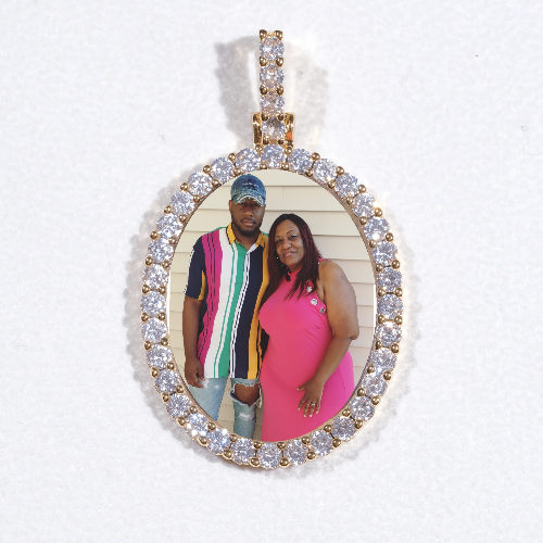 3D Oval Custom Picture Pendant