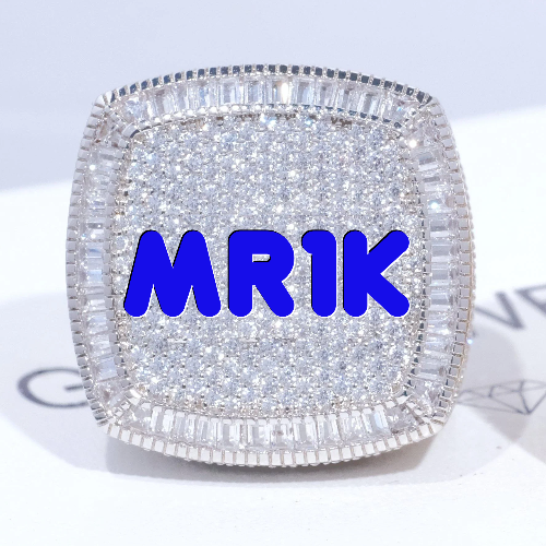 CUSTOM LETTER 3D ICED RING