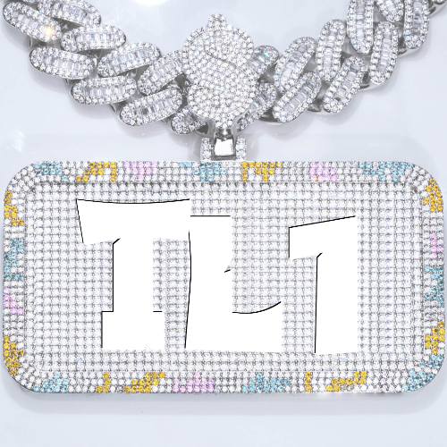 CUSTOM LETTER NECKLACE 3D COLORFUL SQUARE