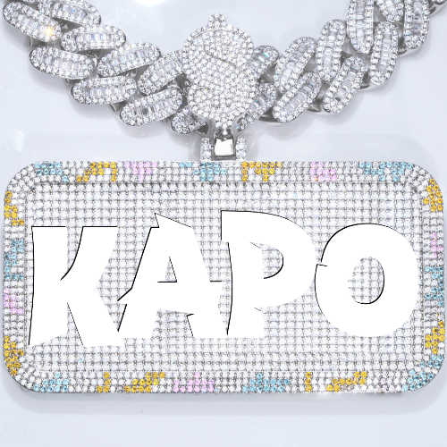 CUSTOM LETTER NECKLACE 3D COLORFUL SQUARE