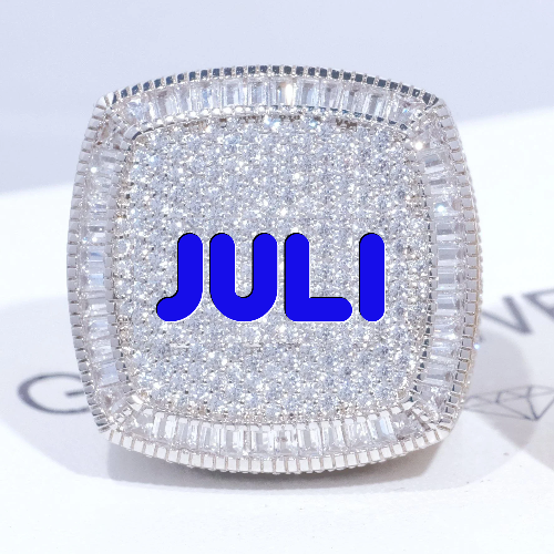 CUSTOM LETTER 3D ICED RING