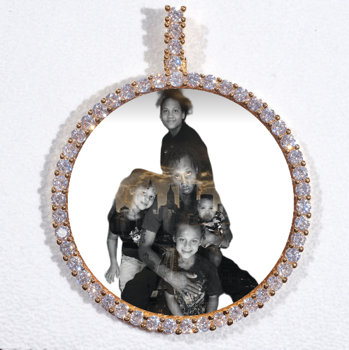 LARGE 3D CIRCLE CUSTOM PICTURE PENDANT