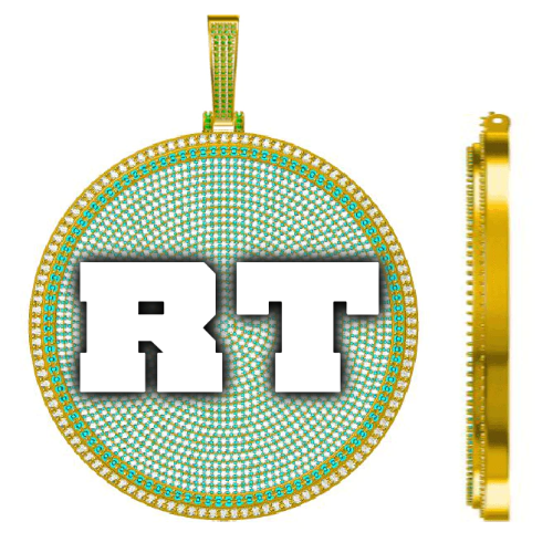 CUSTOM LETTER NECKLACE 3D BIG DISC