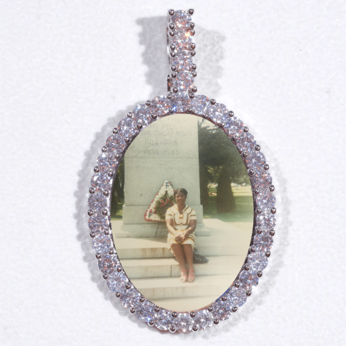 Large 3D Oval Custom Picture Pendant