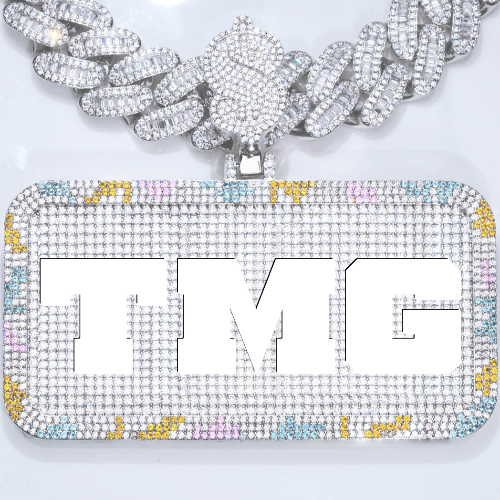 CUSTOM LETTER NECKLACE 3D COLORFUL SQUARE