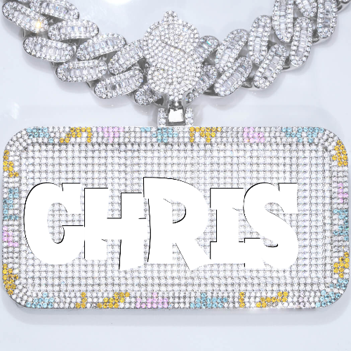 CUSTOM LETTER NECKLACE 3D COLORFUL SQUARE