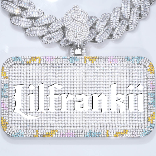 CUSTOM LETTER NECKLACE 3D COLORFUL SQUARE