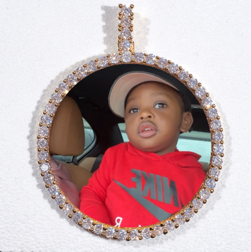 LARGE 3D CIRCLE CUSTOM PICTURE PENDANT