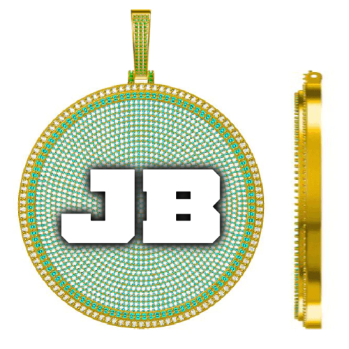 CUSTOM LETTER NECKLACE 3D BIG DISC