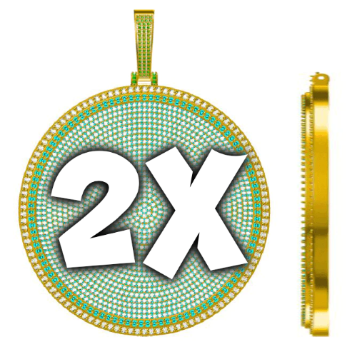CUSTOM LETTER NECKLACE 3D BIG DISC