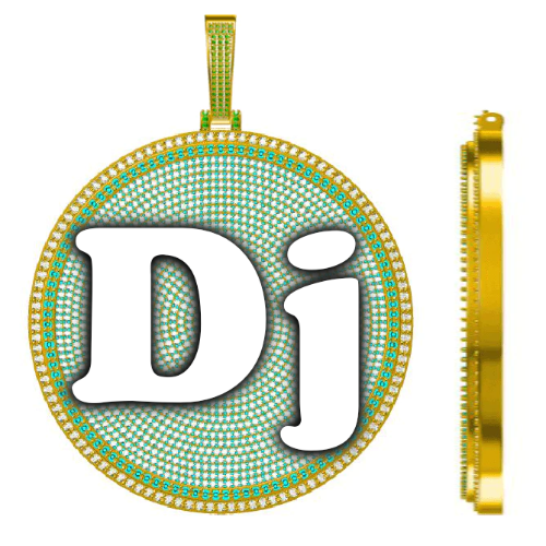 CUSTOM LETTER NECKLACE 3D BIG DISC
