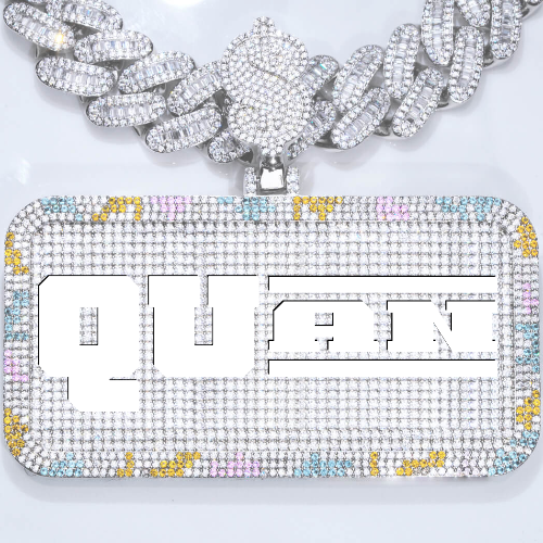 CUSTOM LETTER NECKLACE 3D COLORFUL SQUARE