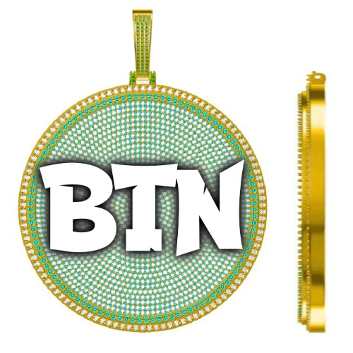 CUSTOM LETTER NECKLACE 3D BIG DISC