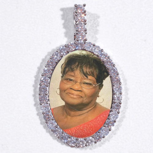 Large 3D Oval Custom Picture Pendant