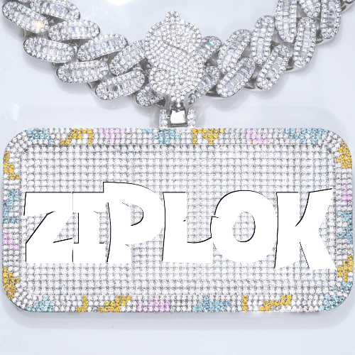 CUSTOM LETTER NECKLACE 3D COLORFUL SQUARE