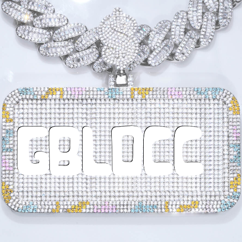 CUSTOM LETTER NECKLACE 3D COLORFUL SQUARE