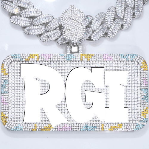 CUSTOM LETTER NECKLACE 3D COLORFUL SQUARE