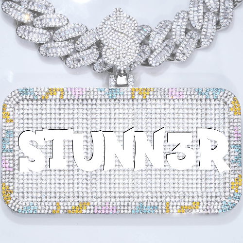 CUSTOM LETTER NECKLACE 3D COLORFUL SQUARE
