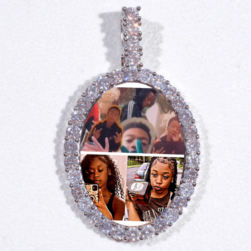 Large 3D Oval Custom Picture Pendant