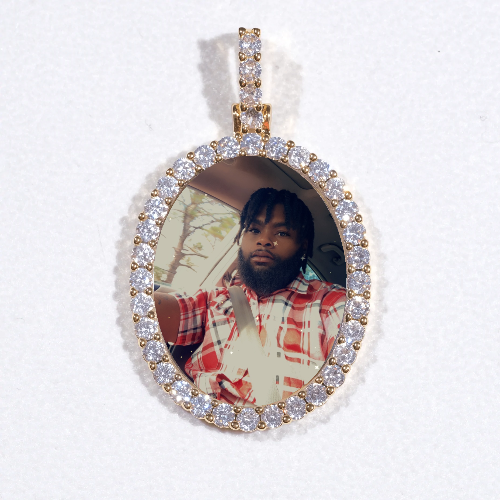 3D Oval Custom Picture Pendant