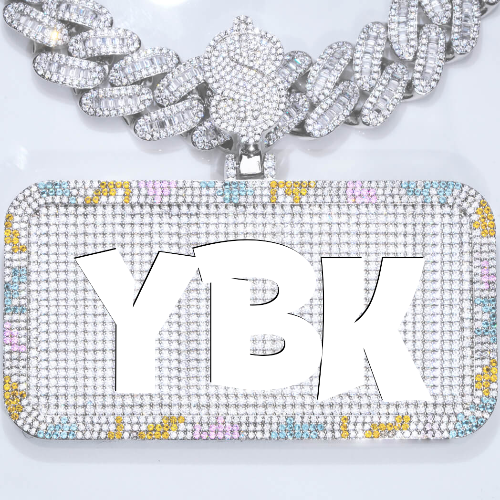 CUSTOM LETTER NECKLACE 3D COLORFUL SQUARE