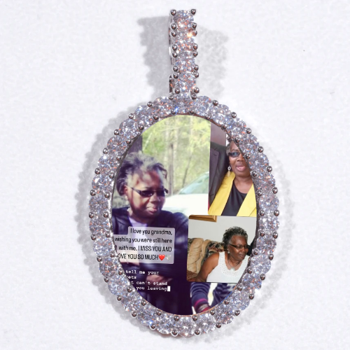 Large 3D Oval Custom Picture Pendant