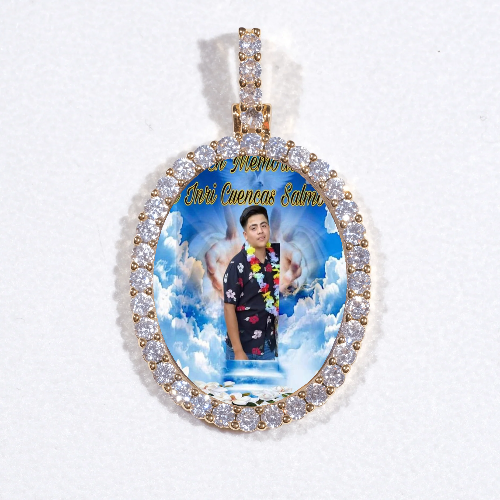 3D Oval Custom Picture Pendant