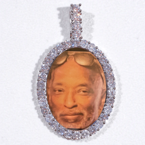 Large 3D Oval Custom Picture Pendant