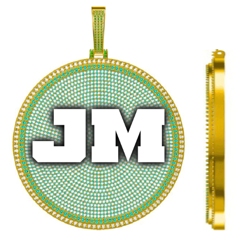 CUSTOM LETTER NECKLACE 3D BIG DISC