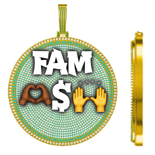 CUSTOM LETTER NECKLACE 3D BIG DISC