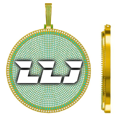 CUSTOM LETTER NECKLACE 3D BIG DISC
