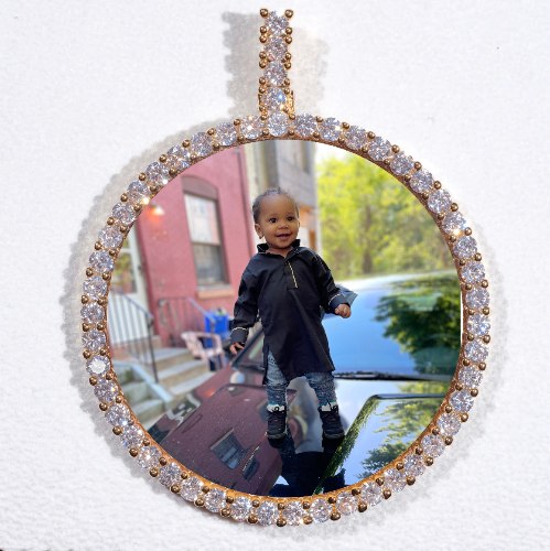 LARGE 3D CIRCLE CUSTOM PICTURE PENDANT