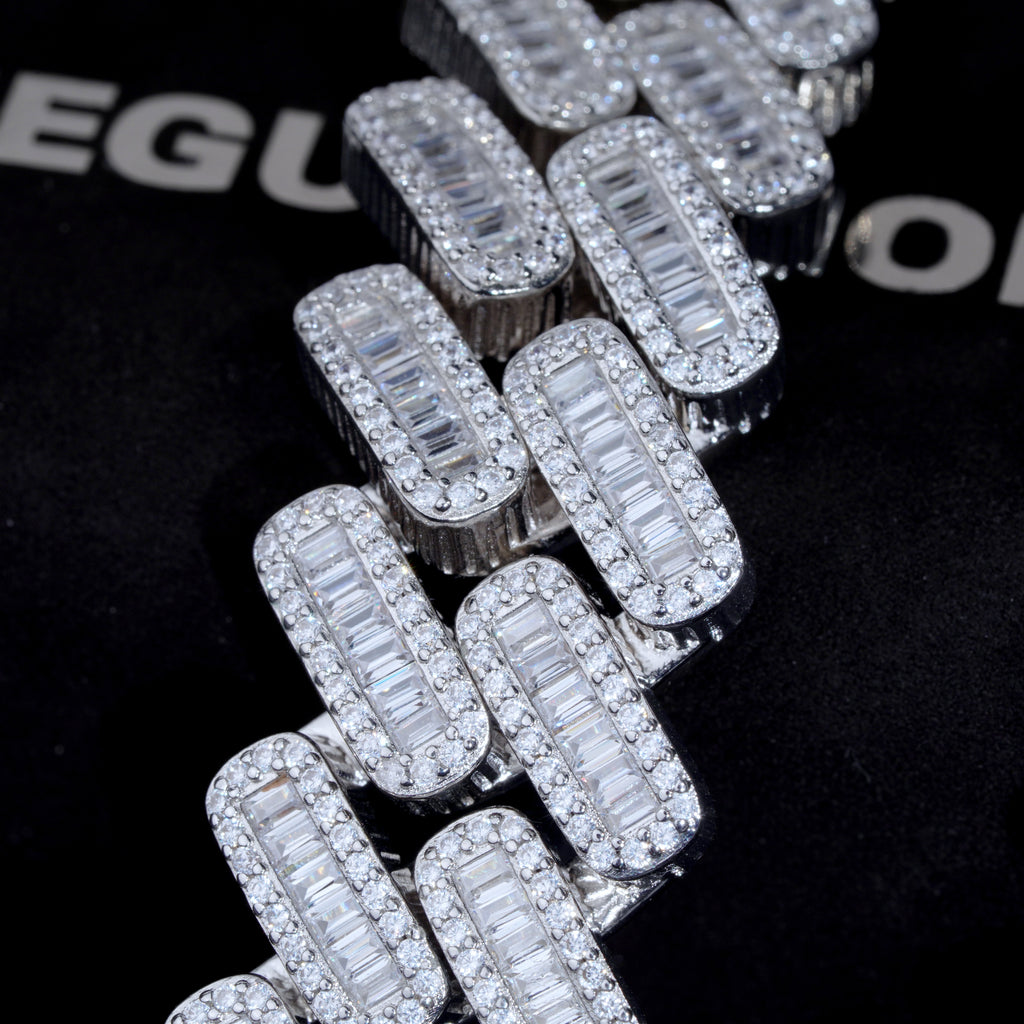 20MM Baguette Prong Link Bracelet