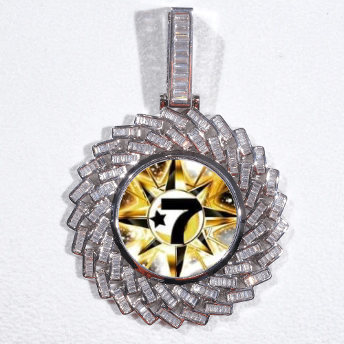 Large 3D Baguette Custom Picture Pendant