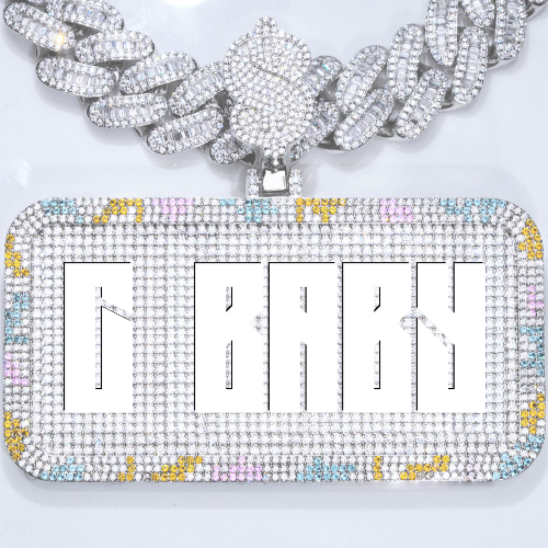 CUSTOM LETTER NECKLACE 3D COLORFUL SQUARE