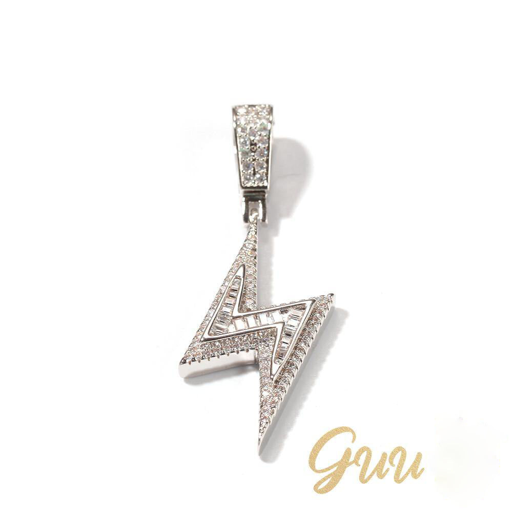 Baguette Iced Lightning Pendant - The GUU Shop