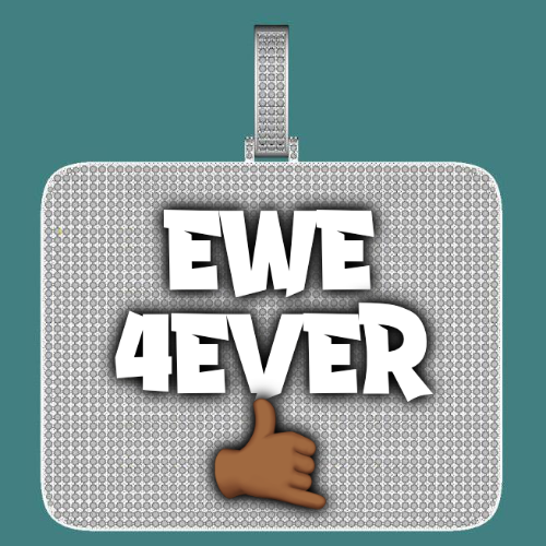CUSTOM LETTER NECKLACE 3D BIG SQUARE