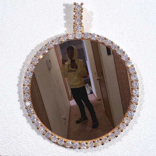 LARGE 3D CIRCLE CUSTOM PICTURE PENDANT