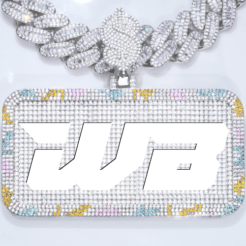 CUSTOM LETTER NECKLACE 3D COLORFUL SQUARE
