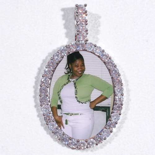 Large 3D Oval Custom Picture Pendant