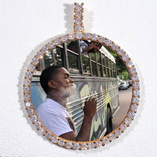 LARGE 3D CIRCLE CUSTOM PICTURE PENDANT