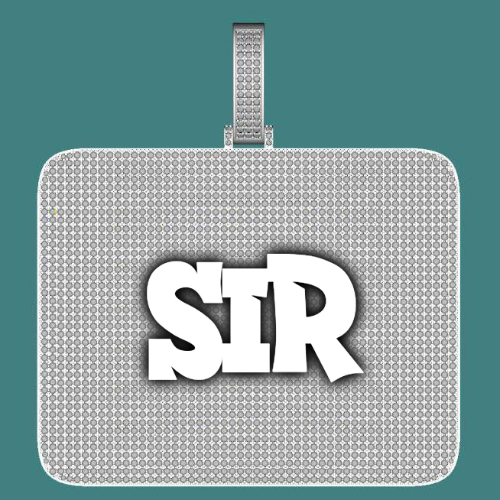 CUSTOM LETTER NECKLACE 3D BIG SQUARE