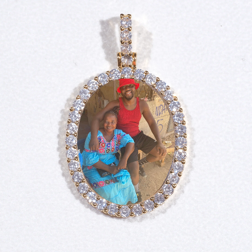 3D Oval Custom Picture Pendant