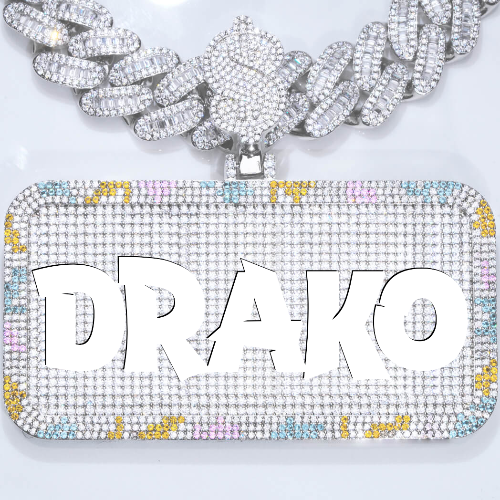 CUSTOM LETTER NECKLACE 3D COLORFUL SQUARE